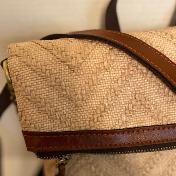 Patricia Nash Luzille Zigzag Straw Backpack (NEW)